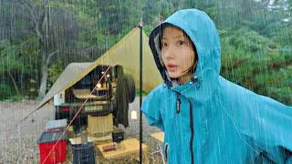 Cozy Car Camping in Pouring Rain All Day Long . Solo camping . Camping Vlog