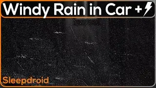 ► Hard Rain in the Car with Heavy Wind and Thunder Sounds for Sleeping