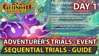 Genshin Impact - Sequential Trials - Day 1 - Adventurer's Trials Event Guide