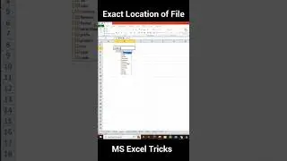How to find the location of File in MS Excel - Finding the exact location of file in Excel 