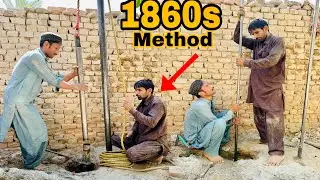 1860s Method of Hand Water Boring Due to Lack of Power Machine for Dangerous Area Water Boring