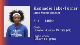 2018 Middle Blocker - Kennadie Jake-Turner - Volleyball Skills Video
