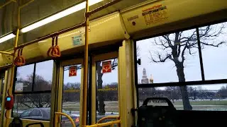 Трамвай КТМ-33 борт 7417 СПб маршрут 3 от ост.суворовская пл.до ост.летний сад