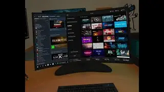 Showing my friend Virtual Desktop features Quest 2 VR