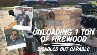 Unloading 1/2 Cord of Firewood | Strength through Adversity - How I Deal | #crohnsdisease