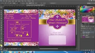 cara desain surat undangan elegan efek bunga