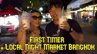 GEORGE'S FIRST-TIME FOOD VLOGGING @ LOCAL MARKET IN BANGKOK (Cheap Food!)