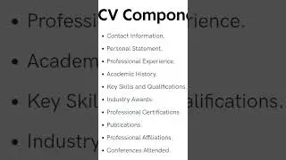 3 components needed in every CV or Resume