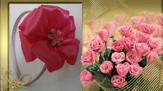 пышный бант из атласной ленты