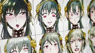 Drawing Yor in different anime styles (Drawing Yor in 12 different anime styles) SPY×FAMILY