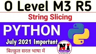 O level python important Question | String slicing in python in hindi| What is string slicing python