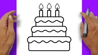 🎂 Como Desenhar um Bolo Passo a Passo ✏️ | Desenho FÁCIL e Colorido para Iniciantes 🍰