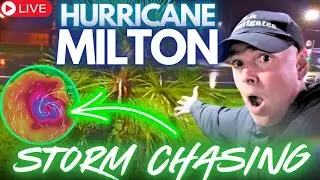LIVE EYEWALL. Florida. HURRICANE MILTON.  Storm Chasing.