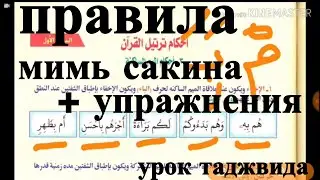 урок таджвида изхар икляб и ихфа  мимь с сукуном и упражнения  правила чтения корана с арабом № 15