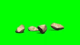 3d rock falling green screen effect for chromakey