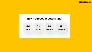 Simple Countdown Timer Tutorial using JS 🔥 | New Year Countdown Timer with Javascript - Codingscape