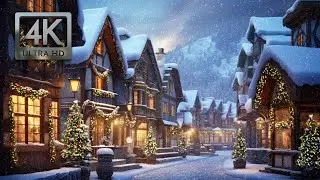 Classic Christmas Music, Christmas Background, with Christmas Lights & Falling Snow