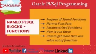 Oracle PL/SQL Tutorial For Beginners | Oracle Stored Function Tutorial | ORACLE Named PLSQL Block.
