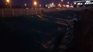 Бетон накрыт тентом и включены тепловые пушки - 21 видео из 23