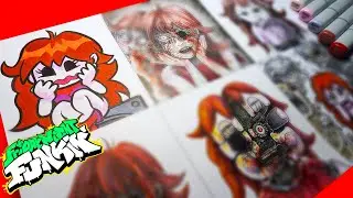 Drawing GIRLFRIEND in Different SCARY Styles (Friday Night Funkin + FNAF)