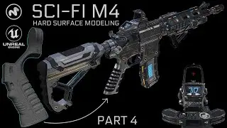 PART 4 | HARD SURFACE MODELING SCI-FI M4 | MODO | HANDLE - SUBDIV MODELING