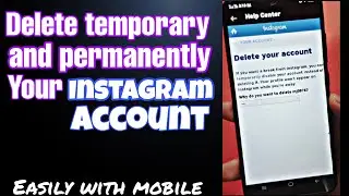 How to delete Instagram account permanently // How to disable Instagram account temporary