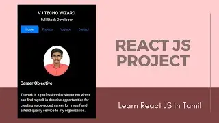 React JS Project For Beginners in Tamil | React JS Sample Project | Build a Portfolio Using React JS