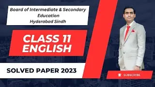 Class 11 English Solved Paper 2023 |Class XI English Hyderabad Board✍️ HSC-I ENGLISH |BISE HYDERABAD