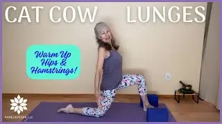 Cat Cow Lunges: Ideal Hip Warm-up #yogastretches #yogawarmup