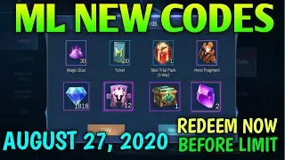 ML REDEEMPTION CODES AUGUST 27, 2020 | MOBILE LEGENDS