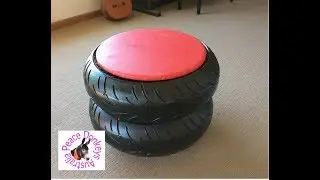 Upcycled tyre seat - how to make a stool/seat from old tyres