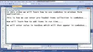 Combobox Part#1 Adding Items in Combobox