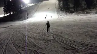 Alena is fearlessly skiing the Sorochany poupyrs (3a)