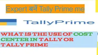 What is the use of cost center in Tally Prime and Tally ERP 9#tally #tallyprime #tallyerp9