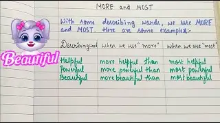 Describing Words By using MORE and MOST