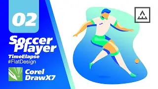 Flat Design  02 - Soccer Player Time Elapse Corel Draw X7