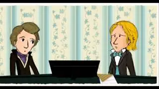 Liszt, Chopin and the women - Cartoon