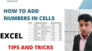 How to add number in cell or rows in excel. Row Formula and Series Option.  #vikaseduclass.