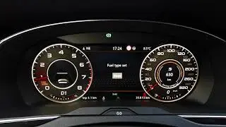 Gasoline / Diesel UI setup from menu on VW Passat B8 virtual cockpit.