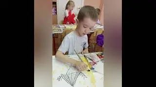 Рисование с детьми "Котик и лапша"