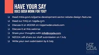 NZGDA GDSR Webinar