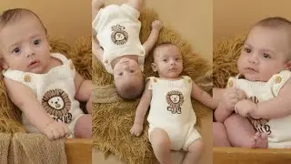 Bárbara Evans coloca ensaio fotográfico dos filhos gêmeos de 4 meses muito lindo 