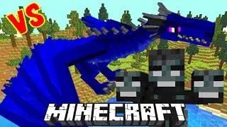 Wither VS. Lightning Dragon. SHOCKING Result ! Minecraft Ice and Fire Monsters Mob Battle