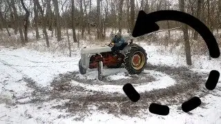 Snow Donuts in a Ford 9N Tractor!