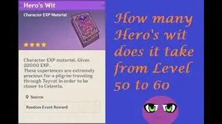 How many Hero's Wit from Level 50 to 60 