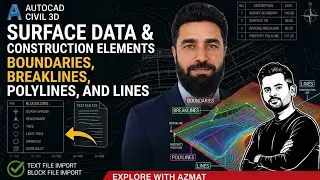Lecture 11 | Surface Boundaries, Break Lines, Polylines & Lines | AutoCAD Civil 3D Tutorial