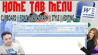 HOME TAB MENU (Clipboard, Font, Paragraph, Style and editing) IN MICROSOFT WORD  #microsoftword