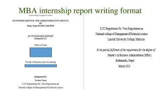internships report writing for MBA  ||  Summer Internship report