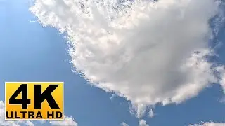 Blue Sky and Clouds Screen Saver (No sound) 2 Hours 4K UHD