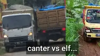 canter vs elf di jalan berlumpur dan licin